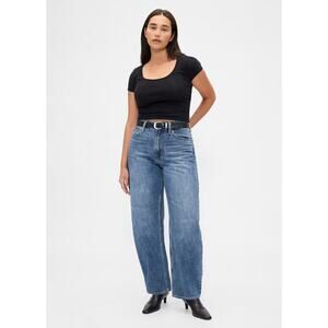 NWT Gap Curvy Barrel High Rise Jeans 33 16 16R Women's 780807